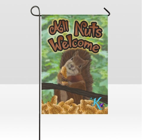 All Nuts Welcome Garden Flag